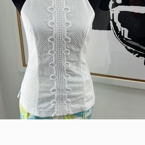 COPY - Lilly Pulitzer Annabelle White Sleeveless Halter Top, Size 2